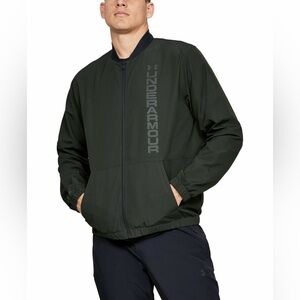 👉🏼LIKE NEW👈🏼 Under Armour UA Olive Green Unstoppable Storm Bomber Jacket XXL